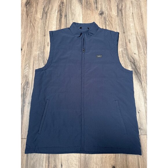 TravisMathew Mens XXL Navy Quilted Puffer Golf Vest With Zip-Up Front & Pockets